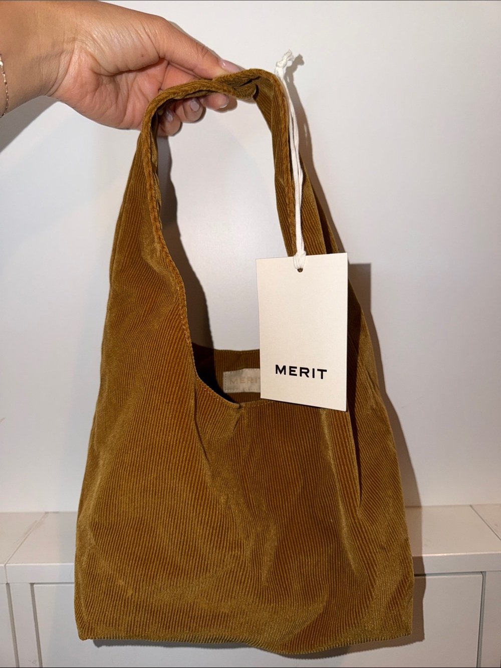 MERIT Corduroy Makeup Bag in Mustard